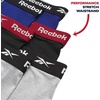 image:imageReebok Mens Underwear Boxer Briefs  6 Pack Stretch Performance Moisture Wicking Boxers for Men with Contour Pouch 6 InseamBlueBlackLight Grey