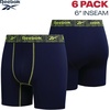 image:imageReebok Mens Underwear Boxer Briefs  6 Pack Stretch Performance Moisture Wicking Boxers for Men with Contour Pouch 6 InseamDark GreyMedium GreyMaritime Blue