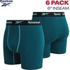 image:imageReebok Mens Underwear Boxer Briefs  6 Pack Stretch Performance Moisture Wicking Boxers for Men with Contour Pouch 6 InseamDark SeaAlloyBlack