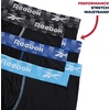 image:imageReebok Mens Underwear Boxer Briefs  6 Pack Stretch Performance Moisture Wicking Boxers for Men with Contour Pouch 6 InseamJet Black With Contrast Stitch