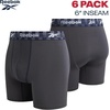 image:imageReebok Mens Underwear Boxer Briefs  6 Pack Stretch Performance Moisture Wicking Boxers for Men with Contour Pouch 6 InseamMaritime BlueSurf the WebBlackened Pearl