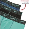 image:imageReebok Mens Underwear Boxer Briefs  6 Pack Stretch Performance Moisture Wicking Boxers for Men with Contour Pouch 6 InseamPool BlueTeal BlueBlack