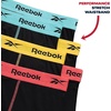 image:imageReebok Mens Underwear Boxer Briefs  6 Pack Stretch Performance Moisture Wicking Boxers for Men with Contour Pouch 6 InseamTrue Black With Contrast Stitch