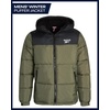 image:imageReebok Mens Winter Jacket  Heavyweight Insulated Puffer Jacket with Hood  Wind and Water Resistant Fabric Blocks Chill Sturdy FullZip Closure for Easy Layering Versatile Everyday StyleOlive