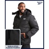 image:imageReebok Mens Winter Jacket Heavyweight Insulated Quilted Hooded Puffer Coat  DownAlternative Fill Traps Heat Without Bulk Water Resistant and Windproof Shell for Commutes or Outdoor UseBlack