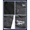 image:imageReebok Mens Winter Jacket Heavyweight Insulated Quilted Hooded Puffer Coat  DownAlternative Fill Traps Heat Without Bulk Water Resistant and Windproof Shell for Commutes or Outdoor UseBlack