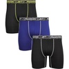image:imageReebok Mens Boxer Briefs  3 Pack Moisture Wicking Athletic Performance Underwear Boxers for Men with Contour Pouch SL3pk BlackBlackNavy