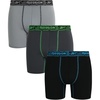 image:imageReebok Mens Boxer Briefs  3 Pack Moisture Wicking Athletic Performance Underwear Boxers for Men with Contour Pouch SL3pk BlackBlackened PearlCharcoal Grey