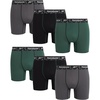 image:imageReebok Mens Boxer Briefs  6 Pack MoistureWicking Stretch Pouch 6  Lightweight Performance Fabric Wicks Away Sweat Supportive Long Leg Design Helps Reduce RideUp All DayTrekking GreenBlackened PearlBlack