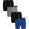 image:imageReebok Mens Boxer Briefs 4 Pack Soft Athletic Boxers with Contour Pouch  Smooth Soft Feel Designed for Everyday Comfort Elastic Waistband Stays in Place Without IrritationBlackLight GreyBlackRoyal Blue