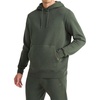 image:imageReebok Mens Finisher Hoodie Standard Fit Midweight CottonPoly Fleece FabricGrit Green  Fleece