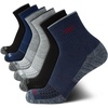 image:imageReebok Mens High Quarter Socks Arch Support Cushioned Athletic Socks 6 Pack  Lightweight Stretch Performance Fabric Cushioned Comfort Arch Support High Quarter Crew Shoe Size 6125BlueBlackGrey