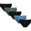 image:imageReebok Mens Low Rise Briefs 5 Pack Athletic Underwear with Contour PouchBlackDark ForestBlackBlueBlack