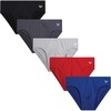 image:imageReebok Mens Low Rise Briefs 5 Pack Athletic Underwear with Contour PouchBlackDark GreyTomato RedMetallic GreyCobalt Blue