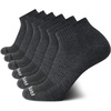 image:imageReebok Mens Quarter Socks Performance Arch Support Cushioned Socks 6 Pack  Stretch Performance Fabric Cushioned Arch Support Reinforced Heel amp Toe Shoe Size 6125All Grey