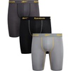 image:imageReebok Mens Underwear  3 Pack Performance Mens Boxer Briefs with Pouch  Extra Thigh Coverage for a Secure Feel During Work and Workouts Smooth Design Helps Reduce IrritationBlackDark GreyMedium Grey