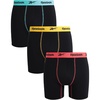 image:imageReebok Mens Underwear Boxer Briefs  3 Pack Stretch Performance Moisture Wicking Boxers for Men with Contour Pouch 6 InseamAll Black