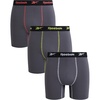 image:imageReebok Mens Underwear Boxer Briefs  3 Pack Stretch Performance Moisture Wicking Boxers for Men with Contour Pouch 6 InseamAll Blackened Pearl