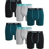 image:imageReebok Mens Underwear Boxer Briefs  6 Pack Stretch Performance Moisture Wicking Boxers for Men with Contour Pouch 6 InseamDark SeaAlloyBlack