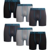 image:imageReebok Mens Underwear Boxer Briefs  6 Pack Stretch Performance Moisture Wicking Boxers for Men with Contour Pouch 6 InseamMedium GreyJet BlackDark Grey
