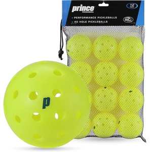 image:imagePrince  Pickleballs 40Hole Balls for Indoor amp Outdoor Play 12Pack  12 Pickleballs 40Hole Construction Indoor amp Outdoor Use Consistent Flight Reliable Bounce for Practice and GamesPickleballs  12 Pack