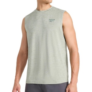 image:imageReebok Apparel Mens Elite Sleeveless Ebony HeatherIceberg Green Heather