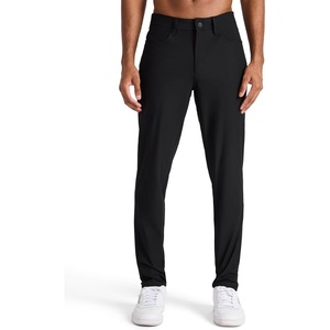 image:imageReebok Mens 5Pocket Voyager Oblong Pant Tapered Slim Fit Lightweight Poly DoubleKnit FabricBlack