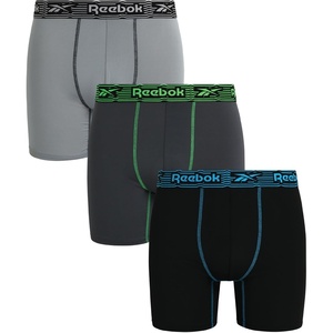 image:imageReebok Mens Boxer Briefs  3 Pack Moisture Wicking Athletic Performance Underwear Boxers for Men with Contour Pouch SL3pk BlackBlackened PearlCharcoal Grey