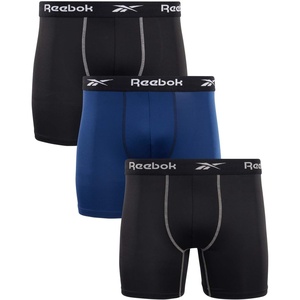 image:imageReebok Mens Boxer Briefs  3 Pack Moisture Wicking Athletic Performance Underwear Boxers for Men with Contour Pouch SLNavy