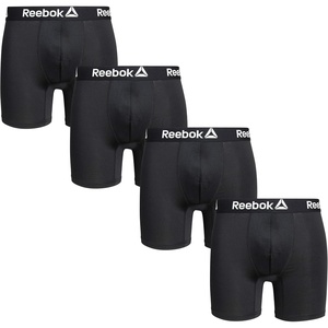 image:imageReebok Mens Boxer Briefs  4 Pack Underwear with Contour Pouch 6 Inseam  Athletic Stretch Performance MoistureWicking Fabric No Fly Pouch TagFree WaistbandBlacks