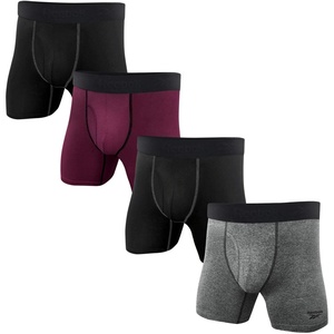 image:imageReebok Mens Boxer Briefs  4 Pack Underwear with Contour Pouch 6 Inseam  Athletic Stretch Performance MoistureWicking Fabric No Fly Pouch TagFree WaistbandBlackFigGreyHtr