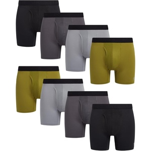 image:imageReebok Mens Boxer Briefs  8 Pack Performance Stretch Mens Underwear Boxers with Functional Fly 6 Inseam Boxers for MenBlackDark GreyMoss GreenMedium Grey