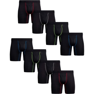 image:imageReebok Mens Boxer Briefs  8 Pack Performance Stretch Mens Underwear Boxers with Functional Fly 6 Inseam Boxers for MenBlacks