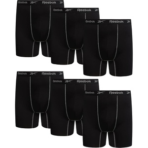 image:imageReebok Mens Boxer Briefs 6 Pack Big amp Tall MoistureWicking Mens Underwear  Precise 2XL4XL Inseam Sizing QuickDry Flexible Fabric Stays Comfortable Through Training and TravelSolid Black