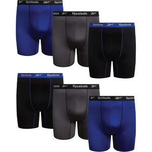 image:imageReebok Mens Boxer Briefs 6 Pack Big amp Tall MoistureWicking Mens Underwear  Precise 2XL4XL Inseam Sizing QuickDry Flexible Fabric Stays Comfortable Through Training and TravelCobalt BlueBlackDark Grey