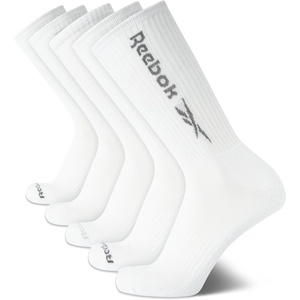 image:imageReebok Mens Crew Socks  Moisture Wicking Athletic Cushioned Socks 5 Pack  Stretch Performance Reinforced Heel amp Toe Arch Support Mid Calf StayUp Cuff Shoe Size 6125All White