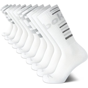 image:imageReebok Mens Crew Socks  Moisture Wicking Cushioned Athletic Socks 10 Pack  Stretch Performance Reinforced Heel amp Toe Arch Support Mid Calf StayUp Cuff Shoe Size 6125Bright White