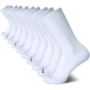 image:imageReebok Mens Crew Socks  Moisture Wicking Cushioned Athletic Socks 10 Pack  Stretch Performance Reinforced Heel amp Toe Arch Support Mid Calf StayUp Cuff Shoe Size 6125Classic White