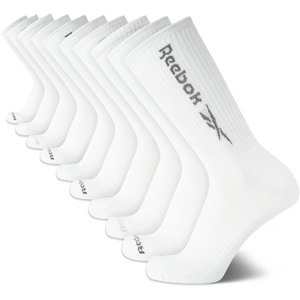 image:imageReebok Mens Crew Socks  Moisture Wicking Cushioned Athletic Socks 10 Pack  Stretch Performance Reinforced Heel amp Toe Arch Support Mid Calf StayUp Cuff Shoe Size 6125All White