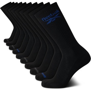image:imageReebok Mens Crew Socks  Moisture Wicking Cushioned Athletic Socks 10 Pack  Stretch Performance Reinforced Heel amp Toe Arch Support Mid Calf StayUp Cuff Shoe Size 6125All Black