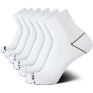 image:imageReebok Mens High Quarter Socks Arch Support Cushioned Athletic Socks 6 Pack  Lightweight Stretch Performance Fabric Cushioned Comfort Arch Support High Quarter Crew Shoe Size 6125All White