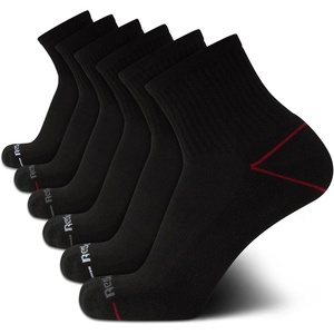 image:imageReebok Mens High Quarter Socks Arch Support Cushioned Athletic Socks 6 Pack  Lightweight Stretch Performance Fabric Cushioned Comfort Arch Support High Quarter Crew Shoe Size 6125Black