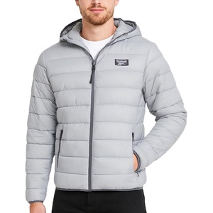 image:imageReebok Mens Lightweight Quilted Packable Puffer Jacket Plus Size 2X5X  Durable WeatherResistant Shell Blocks Wind and Light Moisture Structured Hood Secure Zip Pockets for Daily WearIce Grey