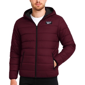 image:imageReebok Mens Lightweight Quilted Packable Puffer Jacket Plus Size 2X5X  Durable WeatherResistant Shell Blocks Wind and Light Moisture Structured Hood Secure Zip Pockets for Daily WearClassic Maroon