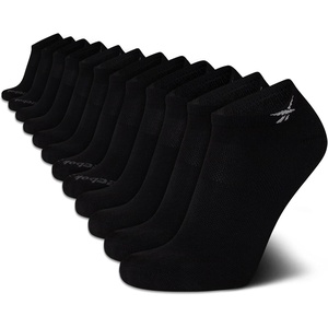 image:imageReebok Mens Low Cut Socks Cushioned Moisture Wicking Athletic Socks 12 Pack  Stretch Performance Reinforced Heel amp Toe Arch Support Low Cut No Show Shoe Size 6125Black Feed
