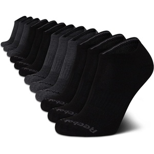 image:imageReebok Mens Low Cut Socks Cushioned Moisture Wicking Athletic Socks 12 Pack  Stretch Performance Reinforced Heel amp Toe Arch Support Low Cut No Show Shoe Size 6125GreyBlack