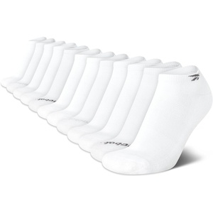 image:imageReebok Mens Low Cut Socks Moisture Wicking Cushioned Athletic Socks 12 Pack  Stretch Performance Reinforced Heel amp Toe Arch Support Low Cut No Show Shoe Size 6125All White