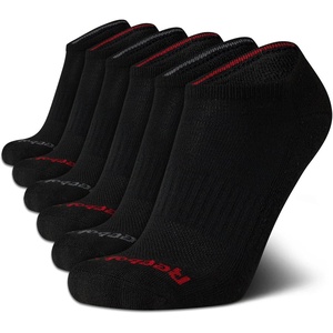 image:imageReebok Mens Low Cut Socks Moisture Wicking Cushioned Athletic Socks 6 Pack  Stretch Performance Reinforced Heel amp Toe Arch Support Low Cut No Show Shoe Size 6125Classic Black