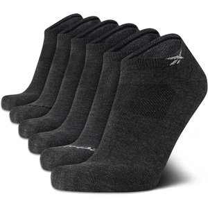 image:imageReebok Mens Low Cut Socks Moisture Wicking Cushioned Athletic Socks 6 Pack  Stretch Performance Reinforced Heel amp Toe Arch Support Low Cut No Show Shoe Size 6125All Grey