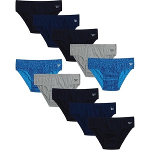 image:imageReebok Mens Low Rise Briefs 10 Pack Soft Stretch Cotton Underwear Briefs  Low Rise Cut Sits Comfortably Below the Waist for a Smooth Fit Under Jeans or Joggers Reduces IrritationMaritime BlueHeather GreyPrintBlue